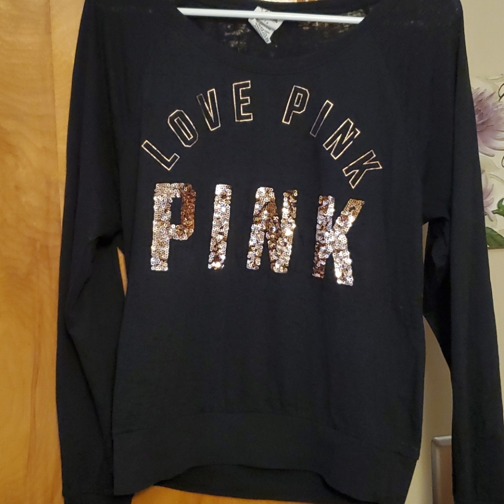 Victoria's Secret PINK long sleeved shirt black S